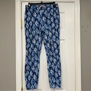 Lilly Pulitzer Keliani Stretch Pants High Tide Navy Drop In Navy Conch Shell 4